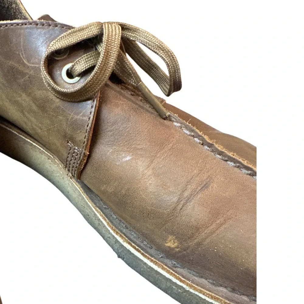 Clarks Originals Desert Trek Mens 10.5 Beeswax Brown Leather Center Seam Shoes
